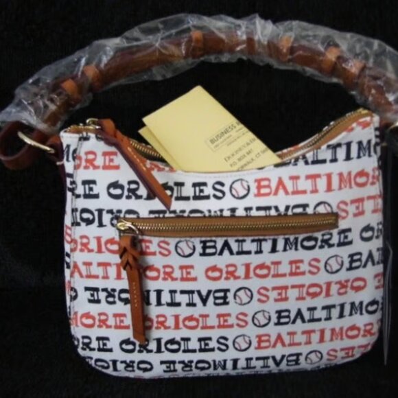Dooney & Bourke MLB Baltimore Orioles Small Kiley Hobo Shoulder Bag - Picture 7 of 12